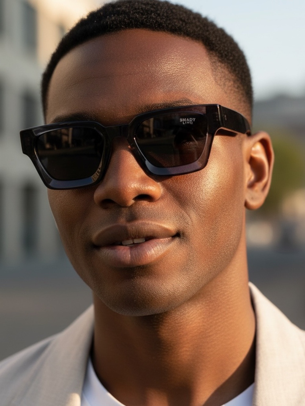 SHADY LTD Men’s Black Rectangular Sunglasses
